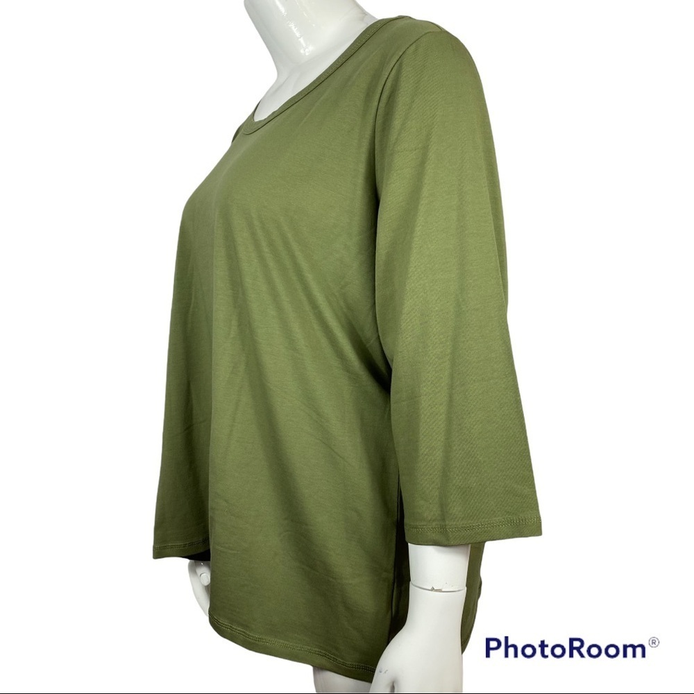 Denim & Co army green top - Picture 5 of 9